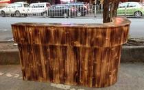 Solid wood cash register Wooden cash register Solid wood front desk Charcoal burnt wood cash register table Solid wood reception table