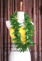 Hawaiian Traditional Hula Green Leaf Neck Ring Garland Beach Seashore Indigenous Primitive Performance Accessories Lei