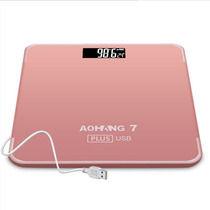 New USB charging household electric body scale intelligent health scale precision glass weighing custom logo