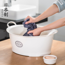 Japan imported large laundry basin household plastic washbasin large wash basin deepened thickened foot basin