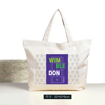 Wimbledon Grand Slam Canvas bag Tennis Racket Shopping book Eco-friendly bag Gift bag I love Tennis Club