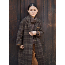 Forget the city 9684 autumn valleys 2021 autumn and winter New wool Curry plaid woolen coat womens coat