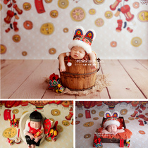 Creative studio New Year festive photo background cloth newborn 100-day-old baby photography background props children