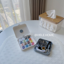 Japanese sewing box multifunctional set white double layer small storage box sewing convenient magnetic suction full toolbox