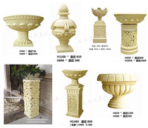 Golden Diamond sandstone flower pot pot hollow round carving custom garden decoration landscape outdoor decorative flower pot