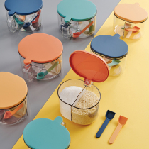 Seasoning box combination set home kitchen salt jar salt sugar monosodium glutamate transparent storage box one multi-grid seasoning bottle jar