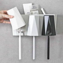 Toothbrush rack-free home mouthwash brush Cup female toilet suction Wall wall hanging simple dental set