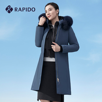RAPIDO Thunder and Song Jia Tongan Ladies R series Fashion casual fur collar Long-style warm down clothing