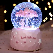 New year crystal ball music box snowflake rotating music box girl ornaments childrens girls 10th birthday gift female