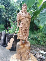 Cinnamomum carving Guan Gong statue solid wood Guan Erye Wu Caishen ornaments living room mahogany Guan Shengdi decoration