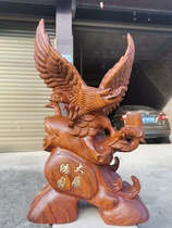 Rosewood carved eagle ornaments grand exhibition Eagle solid wood home living room office furnishings Eagle crafts gifts