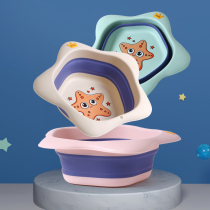 Star folding basin washbasin newborn baby childrens supplies footbath PP cartoon cute baby basin 2 3 Pack