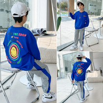 Boy Spring Clothing Suit 2022 New Childrens Net Red Fried Street Handsome Qi Tide Clothing Great Boy Foreign Air Trendy Han Fan Dress