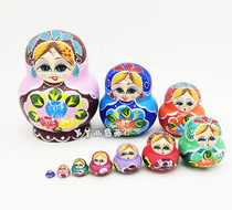 Ten layers of big belly flowers blossom rich Russian set doll wooden toy craft gift wish doll birthday gift
