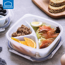 Music clasp plastic crisper microwave oven three-point lunch box lunch box lunch box with lunch box plate grid