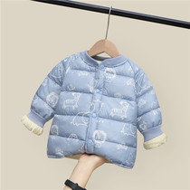 Childrens light down jacket inner baby winter coat boy warm cotton jacket girl short cotton padded jacket