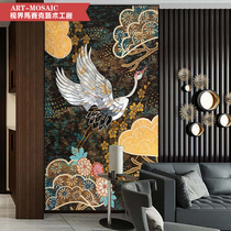 Personalized custom art mosaic cut painting crane diagram Restaurant entrance background wall sticker tile mural modern minimalist