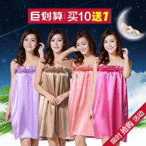 Beauty salon bathrobe skirt bathrobe chest spring and summer wrapped pajamas sweat steam clothing womens guest robe sauna clothing customer service