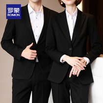 Romon new mens suit suit business tooling men and women with the same suit professional self-cultivation work two-piece tide
