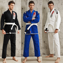 Brazilian jiu-jitsu suit adult male thickened jiu-jitsu suit female training road suit black blue and white can be customized