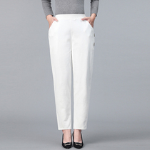 Mother Spring and Autumn New Straight ankle-length pants Pants Middle-aged and Elderly Women Loose Joker Cotton Small Feet Haren Pants
