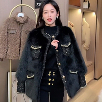 Fall winter 2021 new imitation fox fur young fur coat women Joker short Mao Mao coat fashion slim