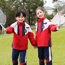 Primary school uniforms set Autumn and Winter Assault clothes plus velvet thickened childrens class uniforms warm three-piece kindergarten uniforms