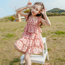 Girls dress Dress Summer Dress Princess Dress 2022 New Korean Version Womens Child Foreign Air Cake Skirt Girl