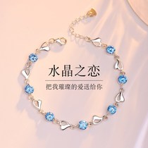 999 sterling silver four-leaf clover bracelet female ins niche design light luxury bracelet Tanabata Valentines Day gift to girlfriend