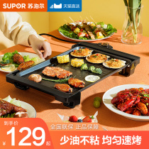 Supor barbecue grill Barbecue grill electric baking tray Household smoke-free kebab machine Korean multi-function indoor barbecue pot