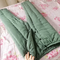 Winter new solid color cotton pants elastic waist front door button cotton fabric thickened and fattened to increase tailor-made