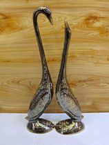 16-inch long-necked couple swan Pakistani bronze high-end exquisite wedding gift