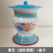 Spittoon toilet female high foot urine bucket Adult urinal with cover Enamel deodorant household night old man bedroom thickened