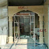 Sandstone round sculpture sculpture sandstone relief hotel club hotel bar indoor and outdoor decoration light-transmitting column door cover