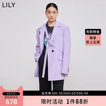 (co-section of the mall) LILY2022 Spring new womens clothing small crowdsourced air fashion asymmetrical belt suit jacket