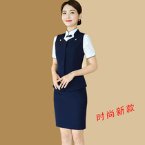 Professional suit womens short-sleeved new jewelry store real estate beauty salon tooling Hotel front desk waiter work clothes tide