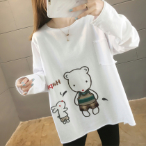 Pregnant Woman T-Shirt Long Sleeve Pure Cotton Blouse 2022 Chundress Loose Fashion style Fall Small Child Gestation for Spring and Autumn Fashion