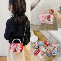 Childrens bag little girl princess girl shoulder bag fashion cartoon tide cute chain accessories Pearl Hand bag