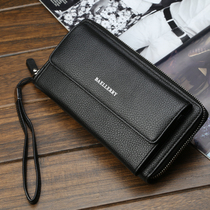 Large capacity hand bag New 2021 fashion casual men long zipper mobile phone bag simple youth soft leather wallet