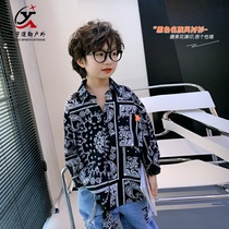 Childrens shirt Boys long sleeve spring 2021 New Chinese national style lapel shirt spring and autumn