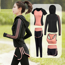 Yoga Suit Women Suit Spring Gym Gym Sports Speed Dry Clothes Running Suit Fashion Sexy Spring Summer Leisure Five Sets