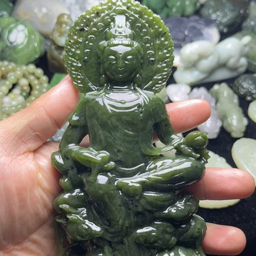 観音菩薩の和田玉の置物 観音菩薩の和田玉の置物 【公式通販】