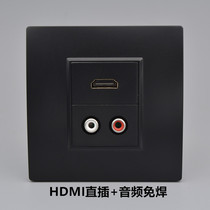 HDMI HD audio lotus socket welding-free screw pressure line AV audio HD black 86 type panel socket