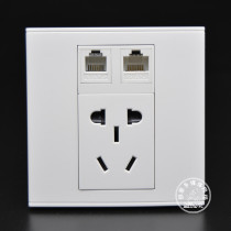 Type 86 computer telephone power outlet dual-hole network network cable telephone voice two three plug five-hole power panel