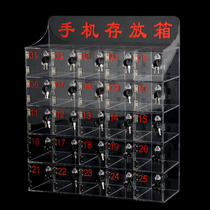 25 cell phone storage cabinet mobile phone storage box transparent acrylic mobile phone storage box can be customized to Open charging hole