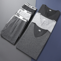 Boxed incognito V-neck invisible thermal underwear All-in-one base autumn coat Solid color thin velvet autumn pants Slim high stretch 765