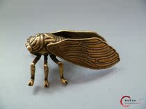 Pure copper knows the golden cicada small ornaments tea ceremony tea art tea pet solid brass handlebars a blockbuster bronze carved bronze