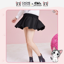 CacheCache x sweet private cat short skirt female 2021 autumn new cheese cat print pleated skirt