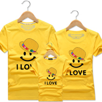 New summer parent-child short sleeve t-shirt a family of three large size Mother and Child womens clothing half-sleeve class clothes