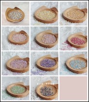 Tea small double crochet accessories 3 * 4mm glass Phantom color dyeing core water drops